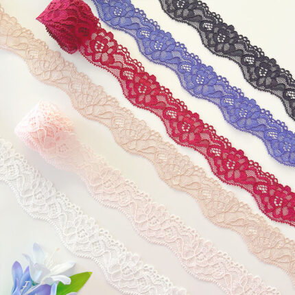 3CM Narrow-Edge Stretch Lace Trim, Large Roll